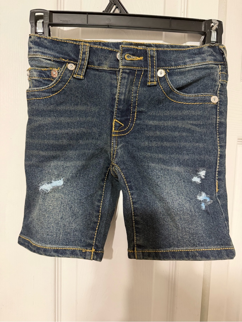 True Religion Boys Indigo Distressed Denim Shorts